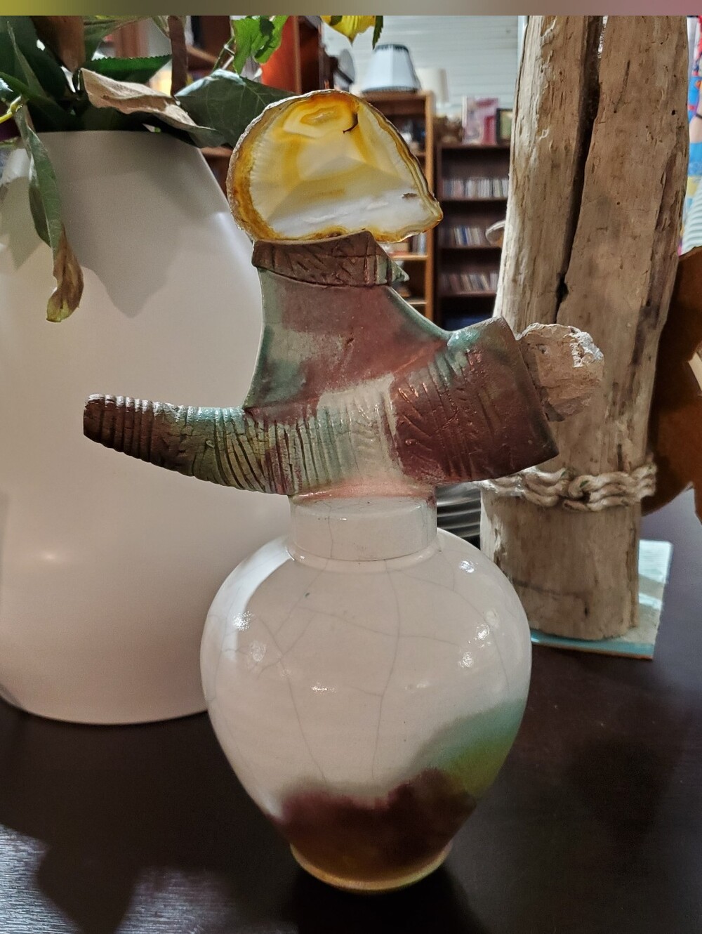 Original Japanese Raku Ginger Jar